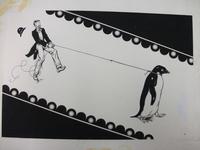 The endpapers for Mr. Popper's Penguins